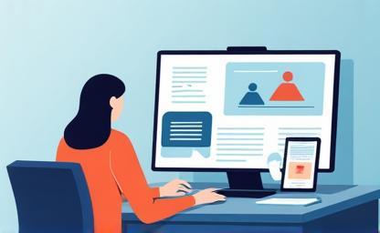 Illustration of person learning online with tailored content